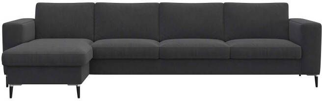 FLEXLUX Zithoek Fiore brede armleuningen koudschuim poten aluminium + zwart