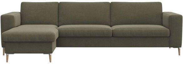 FLEXLUX Zithoek Fiore brede armleuningen koudschuim aluminium + eiken poten