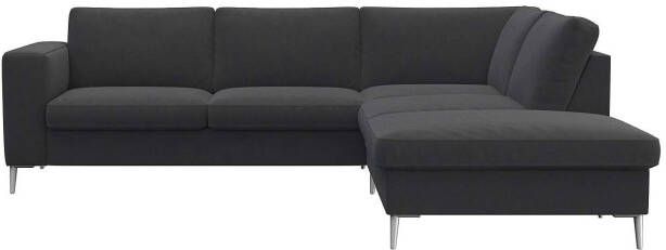 FLEXLUX Zithoek Fiore brede armleuningen koudschuim aluminium poten