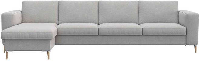 FLEXLUX Zithoek Fiore brede armleuningen koudschuim aluminium + eiken poten