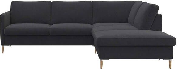 FLEXLUX Zithoek Fiore smalle armleuningen koudschuim aluminium + eiken poten