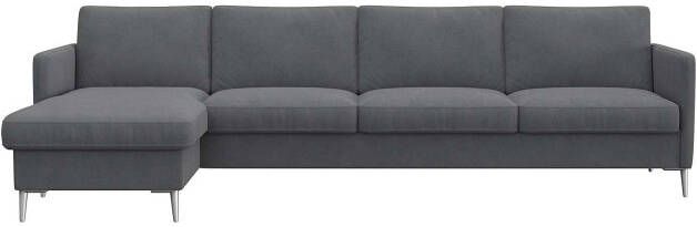 FLEXLUX Zithoek Fiore smalle armleuningen koudschuim aluminium poten