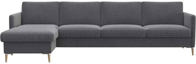 FLEXLUX Zithoek Fiore smalle armleuningen koudschuim aluminium + eiken poten