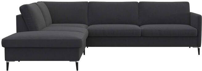 FLEXLUX Zithoek Fiore smalle armleuningen koudschuim poten aluminium + zwart