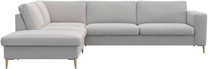 FLEXLUX Zithoek Fiore brede armleuningen koudschuim aluminium + eiken poten