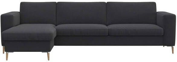 FLEXLUX Zithoek Fiore brede armleuningen koudschuim aluminium + eiken poten