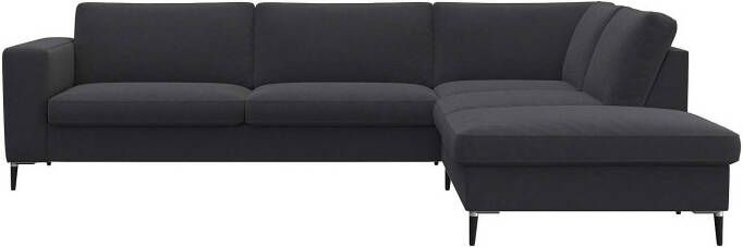 FLEXLUX Zithoek Fiore brede armleuningen koudschuim poten aluminium + zwart