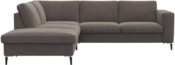 FLEXLUX Zithoek Fiore brede armleuningen koudschuim poten aluminium + zwart