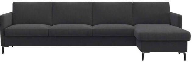 FLEXLUX Zithoek Fiore smalle armleuningen koudschuim poten aluminium + zwart