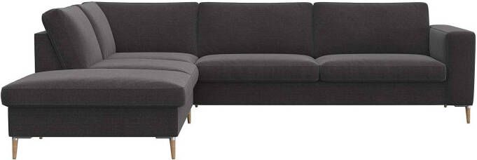 FLEXLUX Zithoek Fiore brede armleuningen koudschuim aluminium + eiken poten