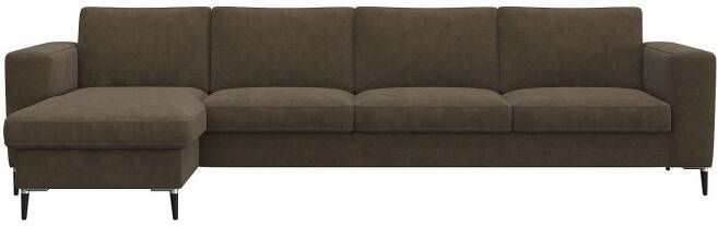 FLEXLUX Zithoek Fiore brede armleuningen koudschuim poten aluminium + zwart