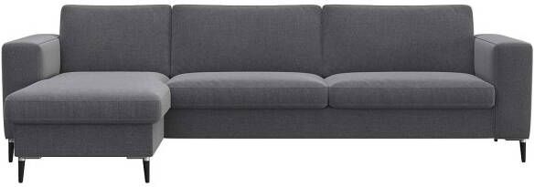 FLEXLUX Zithoek Fiore brede armleuningen koudschuim poten aluminium + zwart