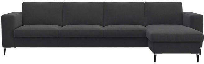 FLEXLUX Zithoek Fiore brede armleuningen koudschuim poten aluminium + zwart