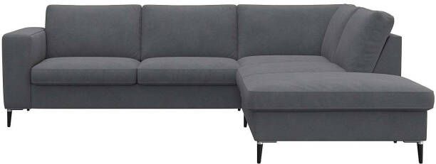 FLEXLUX Zithoek Fiore smalle armleuningen koudschuim poten aluminium + zwart