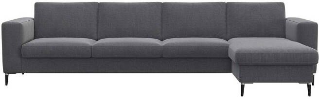 FLEXLUX Zithoek Fiore brede armleuningen koudschuim poten aluminium + zwart