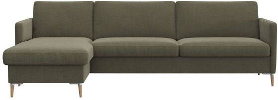 FLEXLUX Zithoek Fiore smalle armleuningen koudschuim aluminium + eiken poten