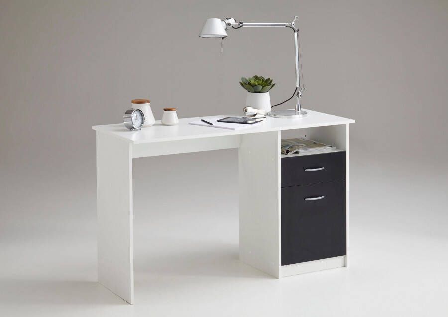 LuxeLivin' Bureau met 1 lade 123x50x76 5 cm wit en zwart - Foto 10