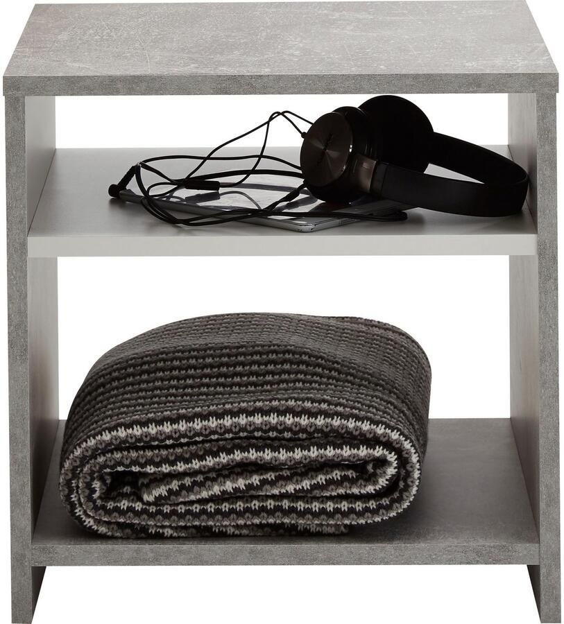 FMD Salontafel met schap betongrijs en wit - Foto 6