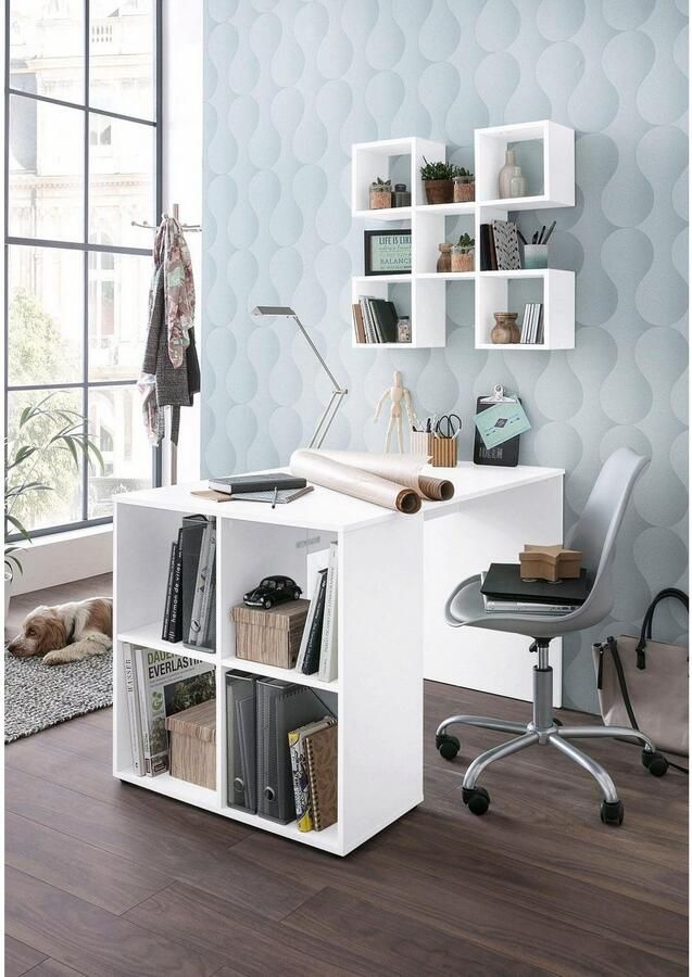 FMD Bureau Droit avec Étagères Latérales L117cm Gent - Foto 9