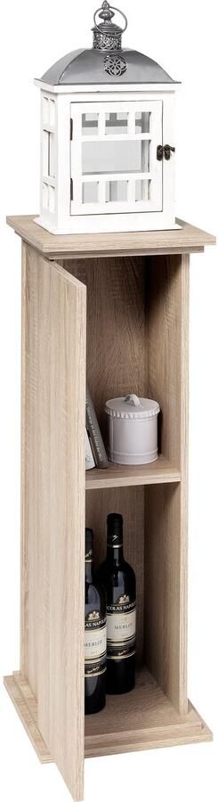 FMD Bijzettafel met deur 88 5 cm eikenkleurig - Foto 3