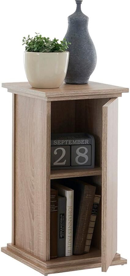 FMD Bijzettafel met deur 57 4 cm eikenkleurig - Foto 5