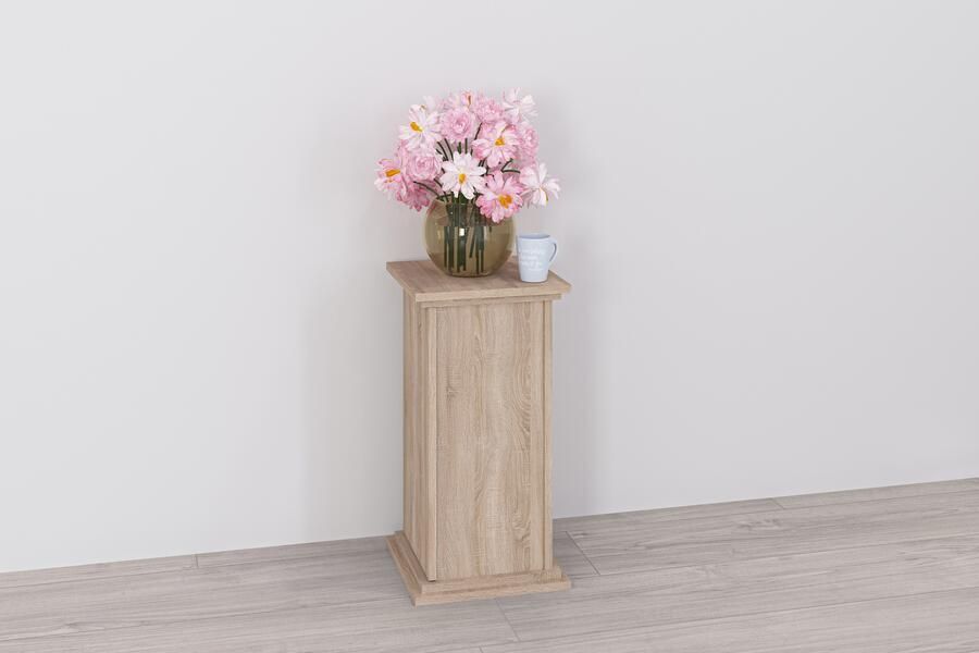 FMD Bijzettafel met deur 57 4 cm eikenkleurig - Foto 4