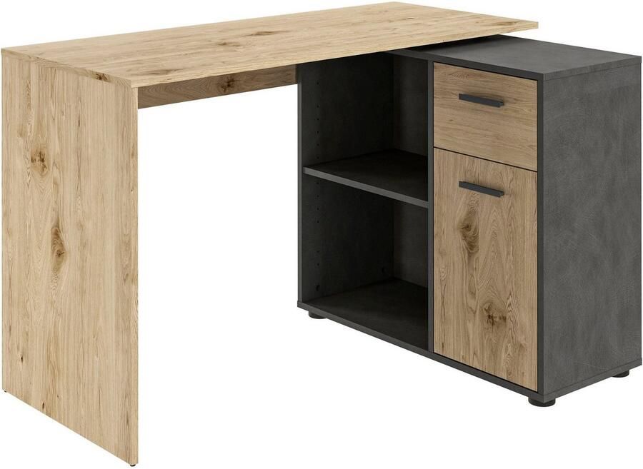 FMD Hoekbureau AUGSBURG Bureau sideboard met opbergruimte aan beide zijden te monteren 117 148 cm - Foto 3