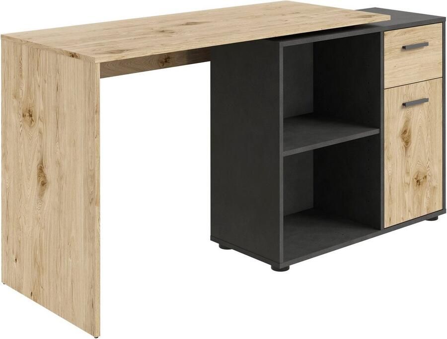 FMD Hoekbureau AUGSBURG Bureau sideboard met opbergruimte aan beide zijden te monteren 117 148 cm - Foto 2