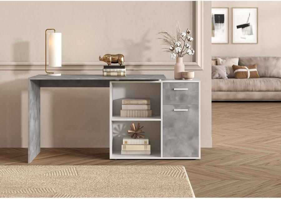 FMD Hoekbureau AUGSBURG Bureau sideboard met opbergruimte aan beide zijden te monteren 117 148 cm - Foto 3