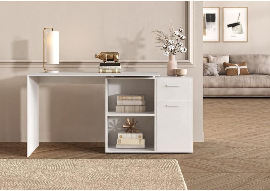 FMD Hoekbureau AUGSBURG Bureau sideboard met opbergruimte aan beide zijden te monteren 117 148 cm - Foto 3