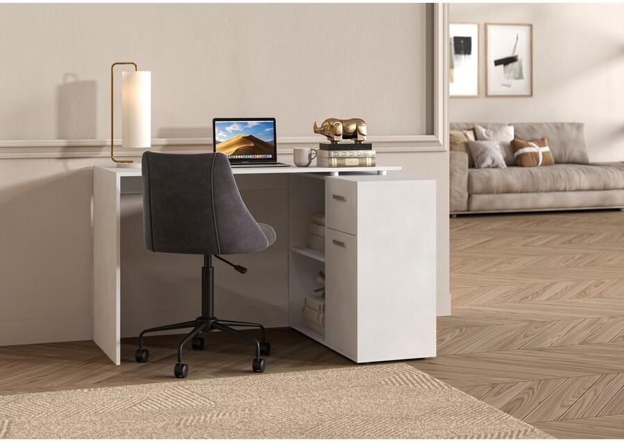 FMD Hoekbureau AUGSBURG Bureau sideboard met opbergruimte aan beide zijden te monteren 117 148 cm - Foto 2