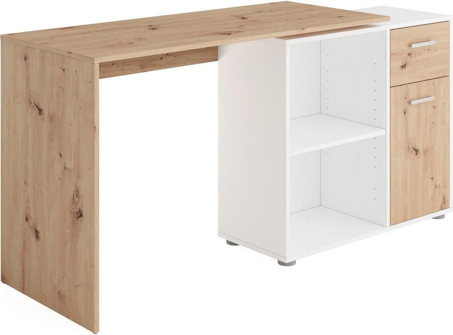 FMD Hoekbureau AUGSBURG Bureau sideboard met opbergruimte aan beide zijden te monteren 117 148 cm - Foto 4