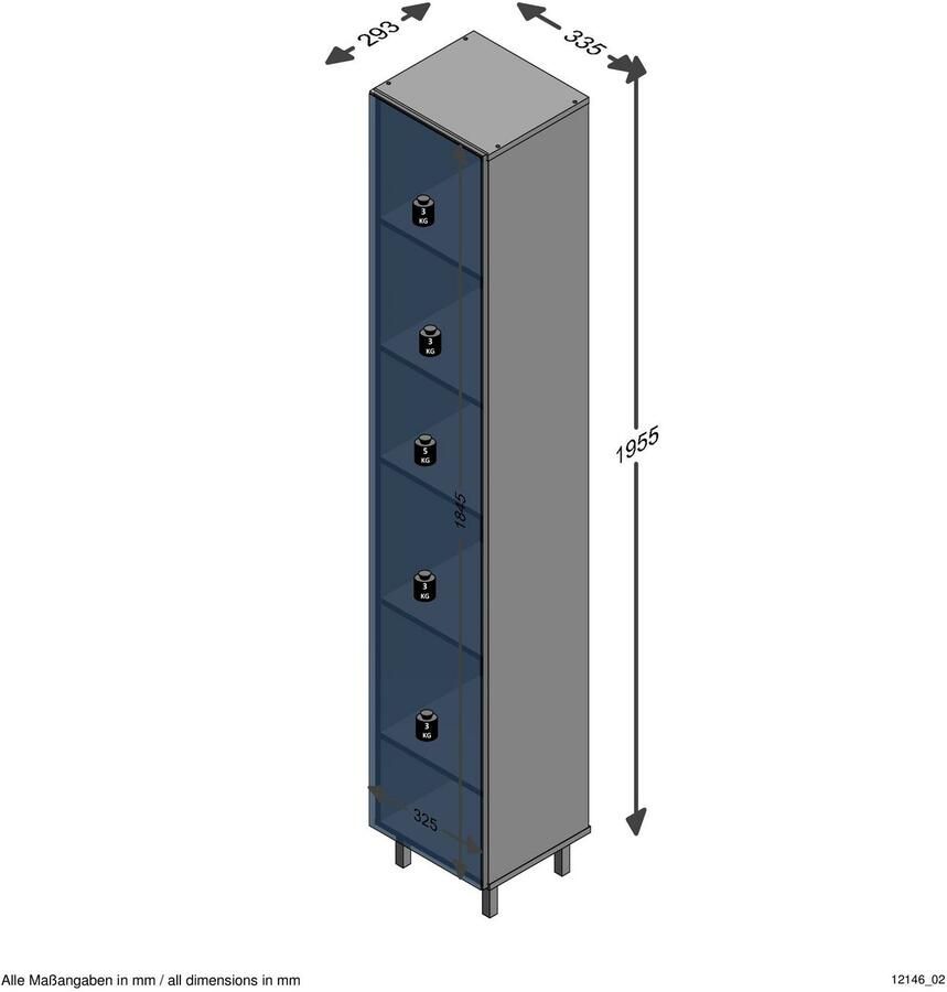 FMD Hoge kast Tarragona met spiegeldeur