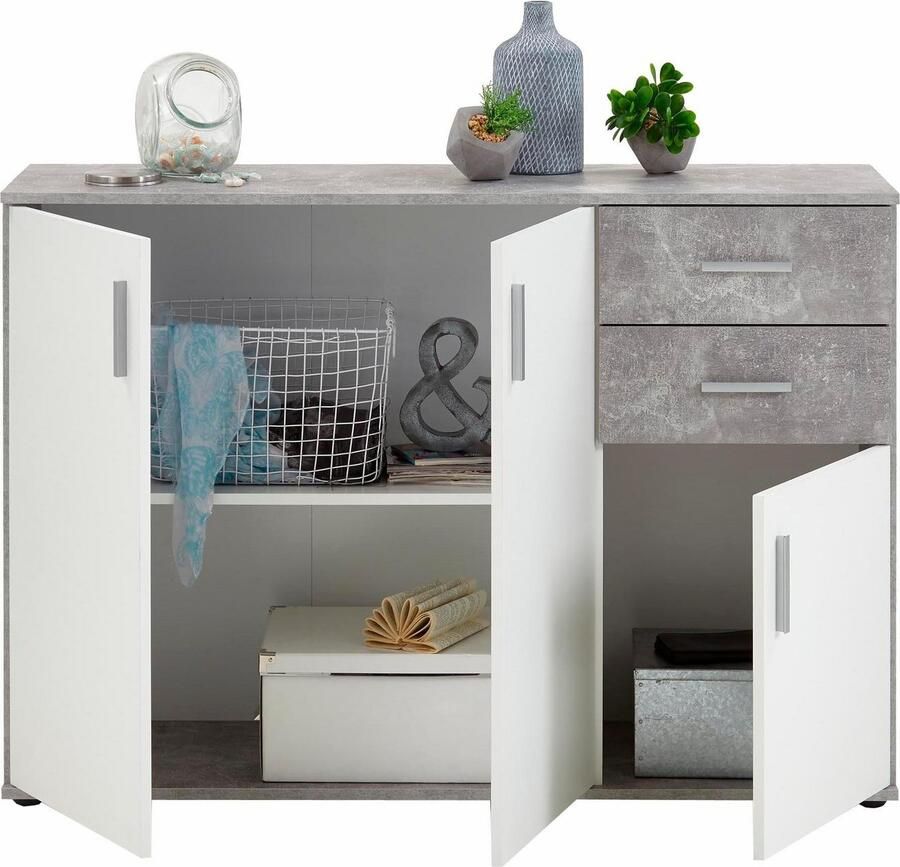 FMD Commode de Rangement avec 3 Portes et 2 Tiroirs Albi - Foto 2