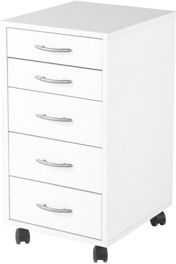 FMD-Möbel Ladekast met 5 lades verplaatsbaar wit VDXL_428728 - Foto 9