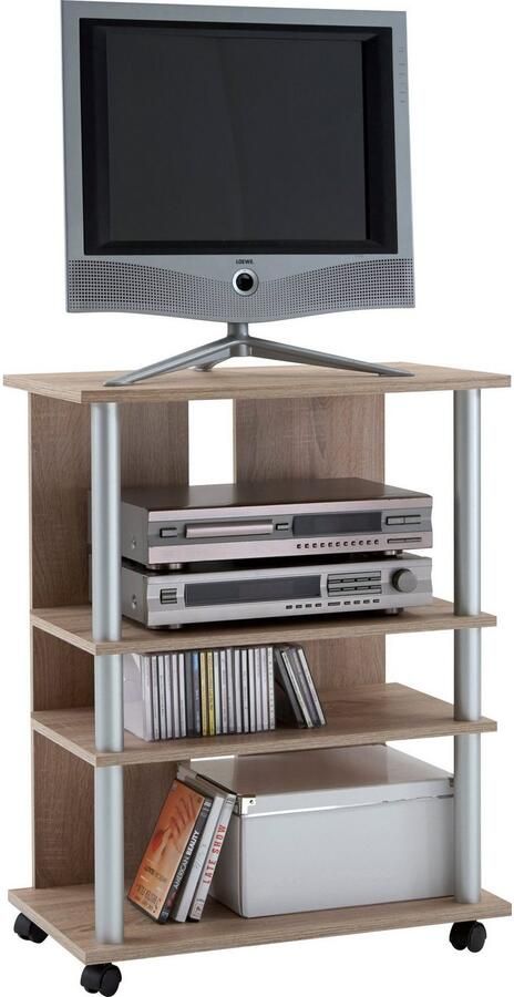 CaliCosy FMD Tv hifi-kast met 3 vakken 65x40x79 2 cm eikenkleurig - Foto 8