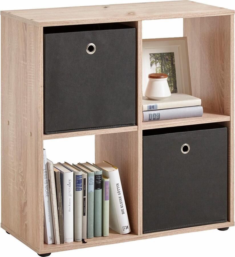 LuxeLivin' FMD-Staande-kast-met-4-vakken-eikenkleurig - Foto 3