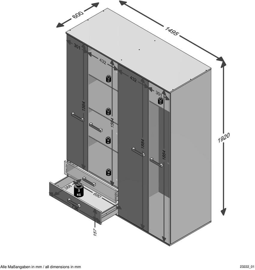 FMD Multifunctionele kast Nona 9