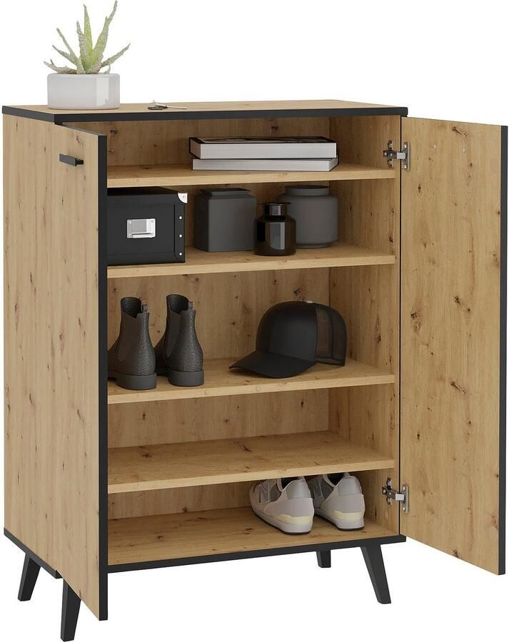 FMD LuxeLivin' Schoenenkast met 5 vakken 68 5x33x93 5 cm artisan eiken - Foto 2