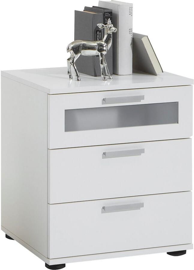 FMD Nachtkastje met 3 lades wit - Foto 5