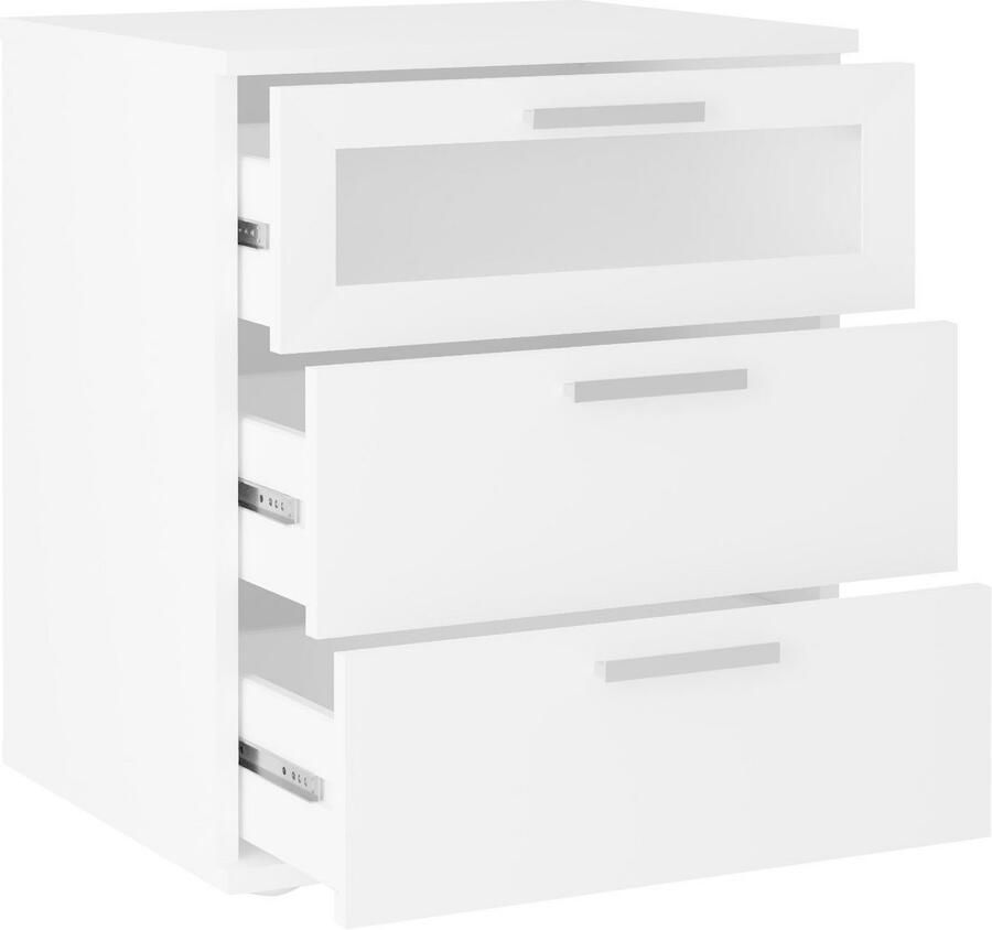 FMD Nachtkastje met 3 lades wit - Foto 3
