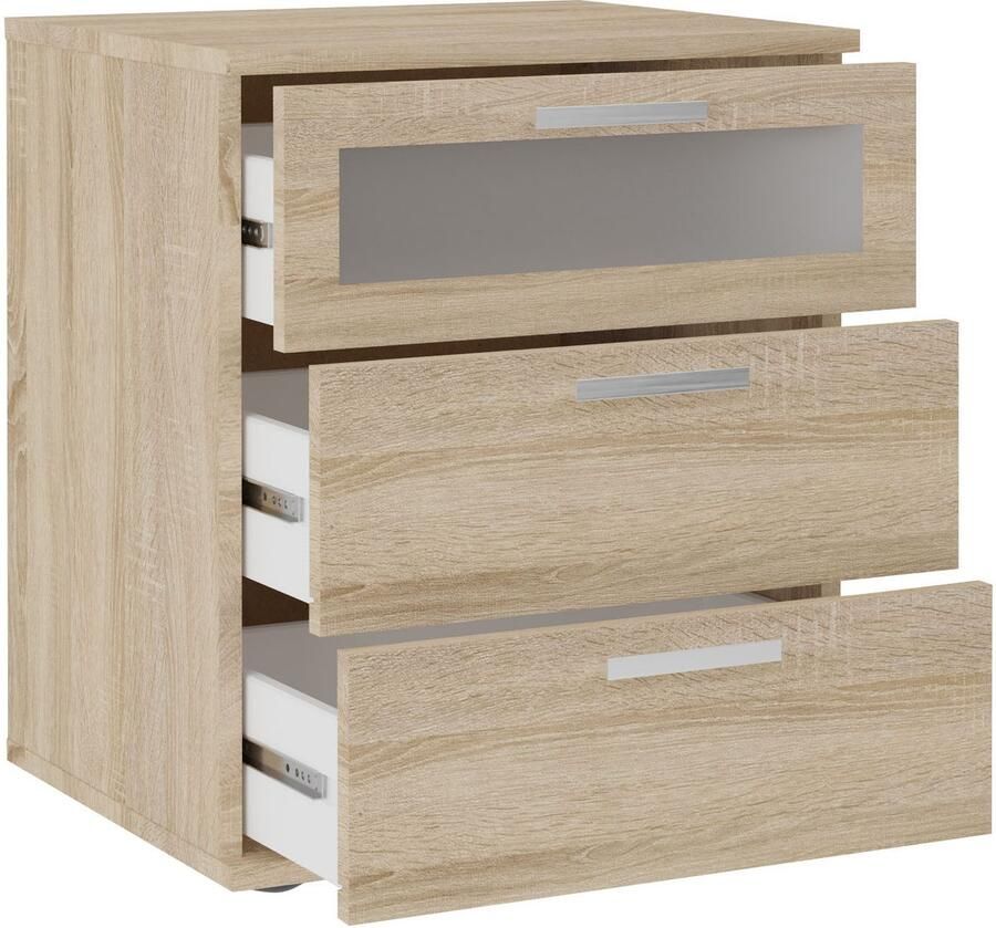 FMD Prolenta Premium Nachtkastje met 3 lades eikenkleurig - Foto 6