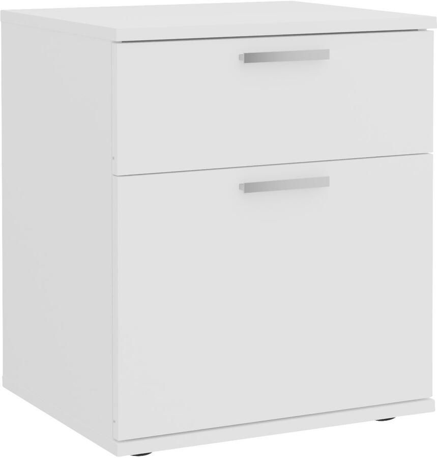 FMD Nachtkastje met 2 lades wit en eikenkleurig - Foto 4