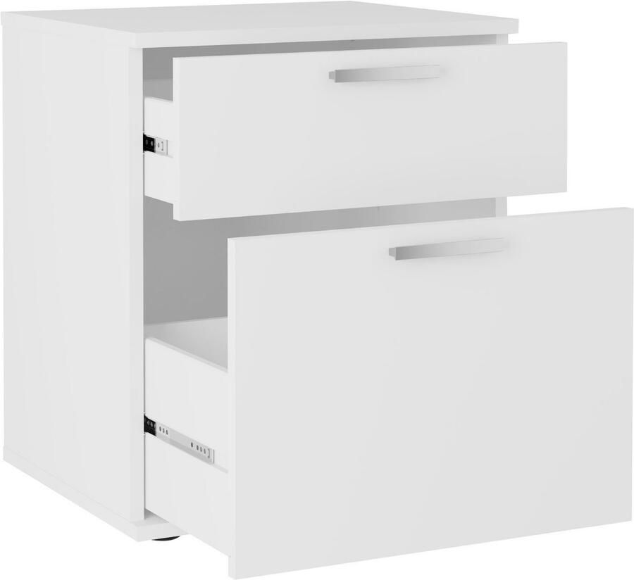 FMD Nachtkastje met 2 lades wit en eikenkleurig - Foto 5