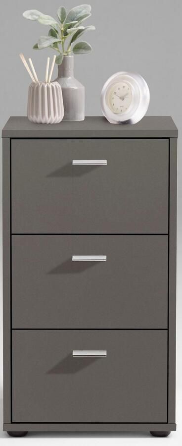 FMD Nachtkastje met 3 lades lavagrijs - Foto 3