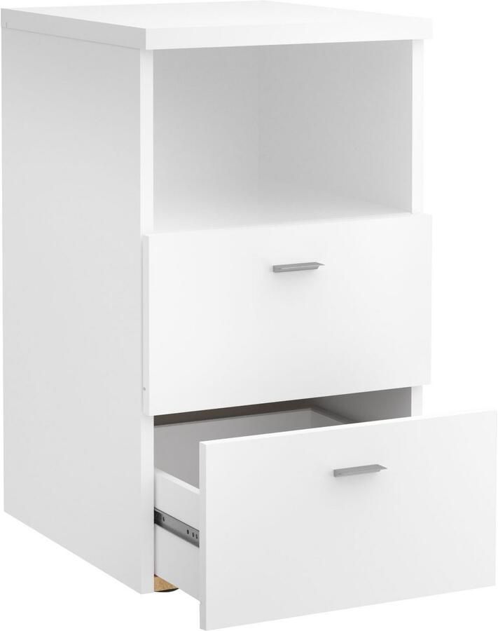 FMD -Nachtkastje-met-2-lades-en-open-schap-wit - Foto 5