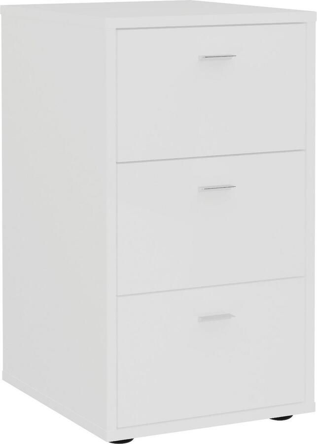 FMD Prolenta Premium Nachtkastje met 3 lades hoogglans wit - Foto 4