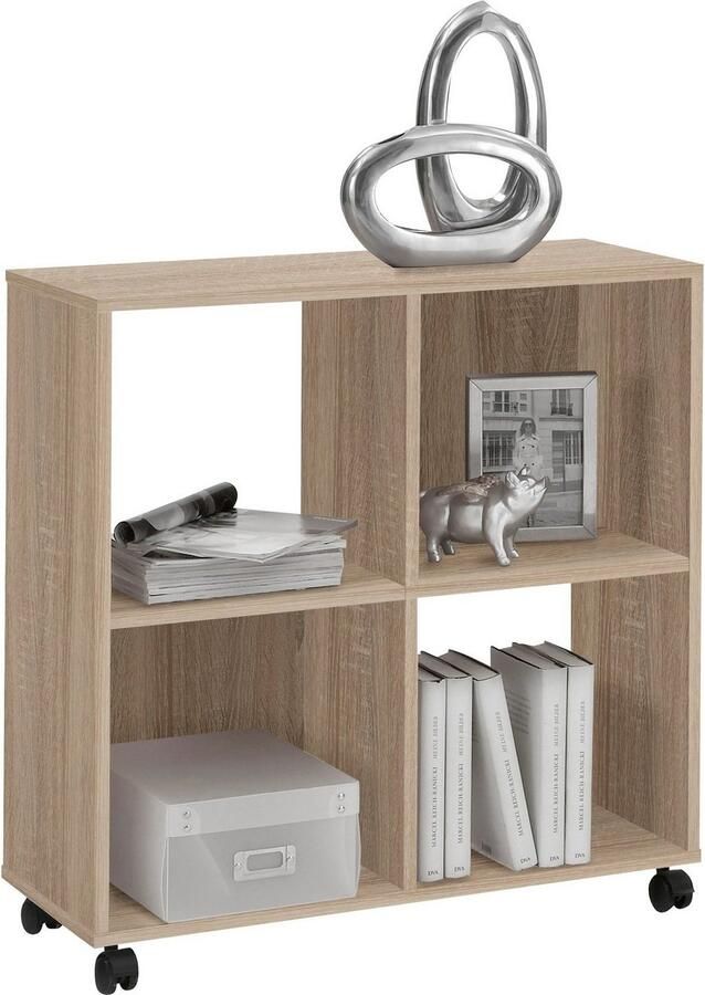 FMD Prolenta Premium Kast op zwenkwielen met 4 vakken eikenkleurig - Foto 4