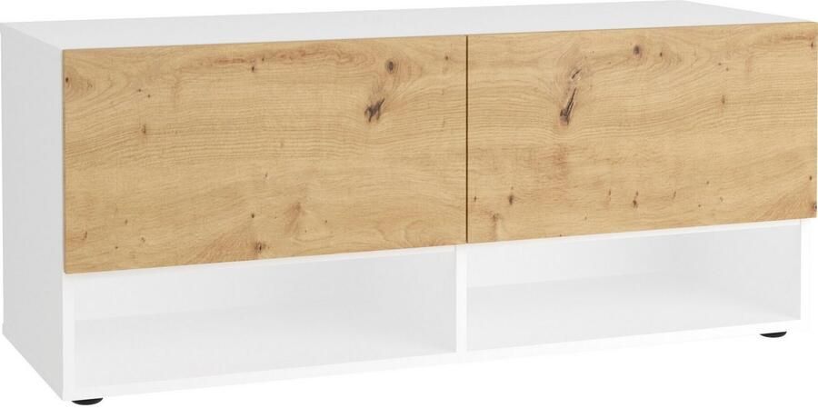 FMD -Opbergbankje-met-2-lades-108 9x41 7x46 1-cm-wit-en-artisan-eiken - Foto 6