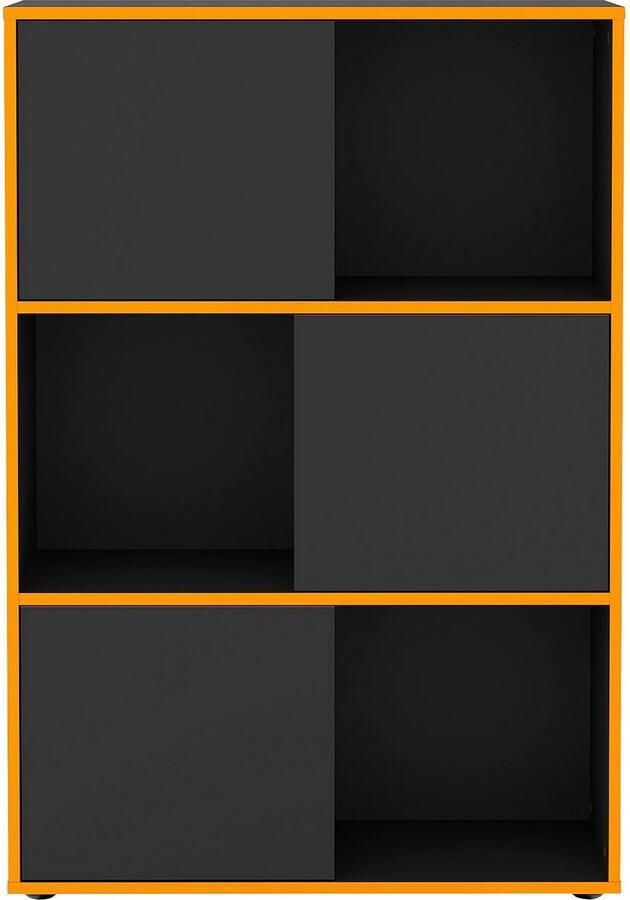 LuxeLivin' Schappenkast met 3 open vakken vrijstaand 68 5x33x99 cm antraciet - Foto 7